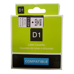 Dymo 45013 DM1 Black on White- 12mm X 7 m Compatible Catridge For Dymo Label Printer