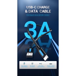 Vention USB 2.0 A Male to C Male 3A Cable 1.5M Black – VEN COKBG
