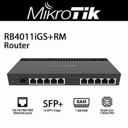 MikroTik RB4011 Ethernet 10-Port Gigabit Router (RB4011iGS+RM)