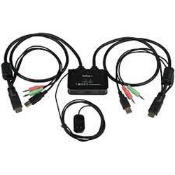 2-Port USB KVM Switch with Cables and Audio Support