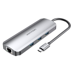 Vention Multi-function USB-C to HDMI/USB-C Gen 1/USB 3.0/USB 2.0*2/RJ45/SD/TF/PD Docking Station