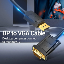 Vention DP to VGA Cable 1.5M Black - HBLBG