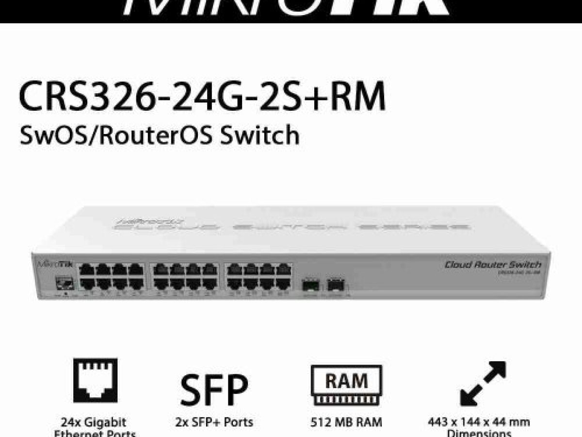 MikroTik MikroTik Port Switch (24 Gigabit) - CRS326-24G-2S+RM